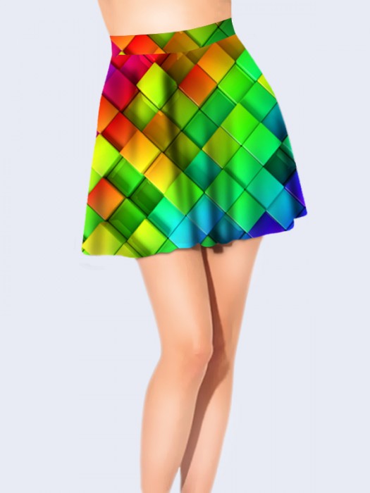 Юбка-клеш Разноцветные кубики
