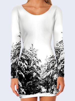 3D платье Зимний лес