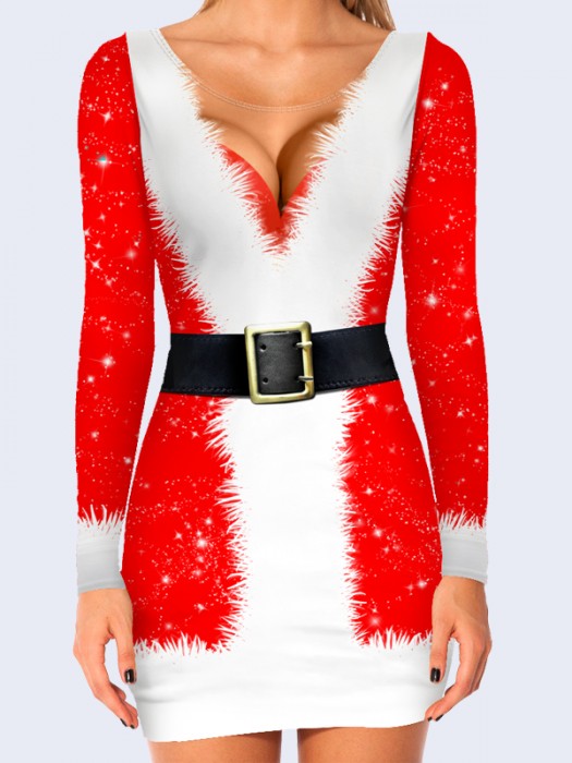 3D платье Костюм Санта-Клауса