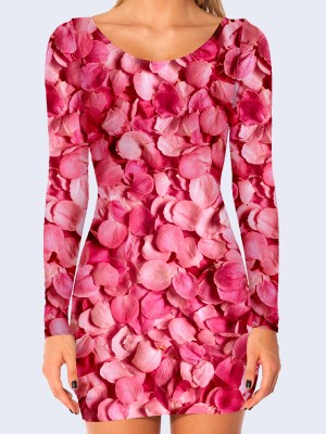 3D платье Розовые лепестки роз