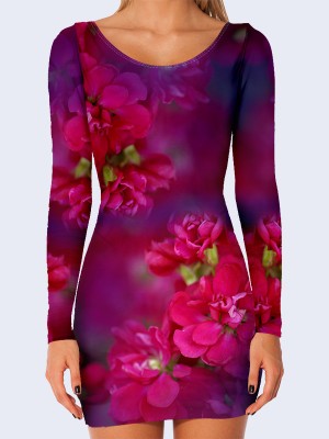 3D платье Сиреневые цветы