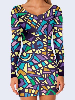 3D платье Разноцветная мозаика