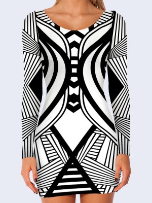 3D платье Black stripes