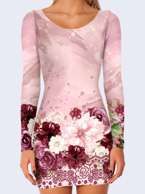 3D платье Узор из цветов