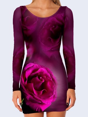 3D платье Фиолетовая роза