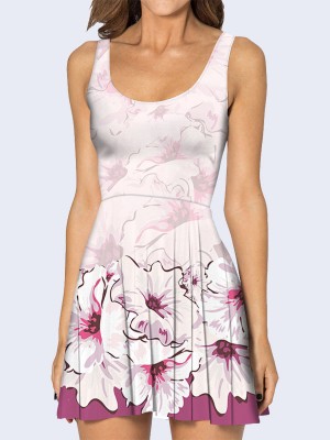 3D платье Нежные лиловые цветы