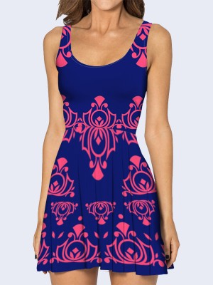 3D платье Розово-синий принт