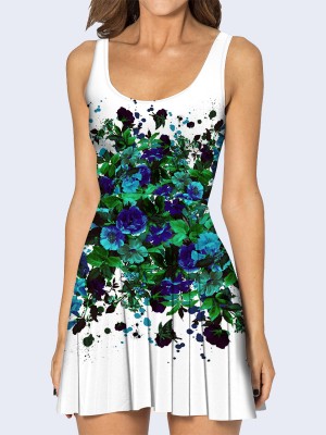 3D платье Blue flowers
