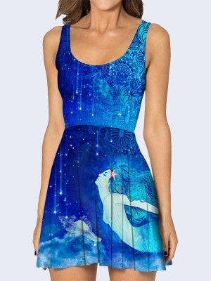 3D платье Синяя русалка