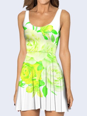 3D платье Зелёные розы