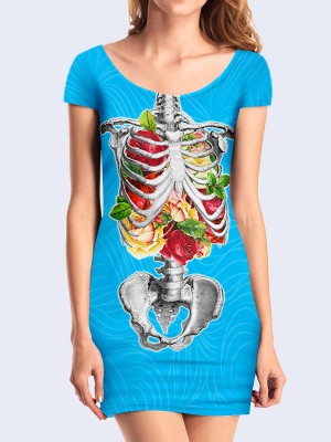 3D платье Цветущий скелет