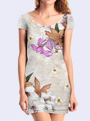 3D платье Нежные лилии