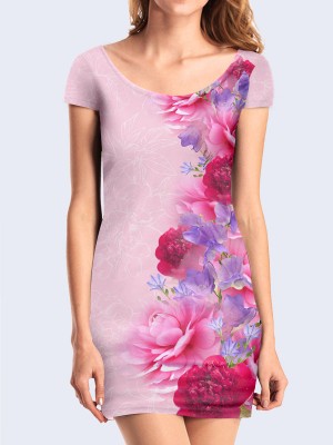 3D платье Розовые пионы