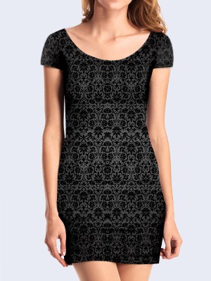 3D платье Чёрный винтажный орнамент
