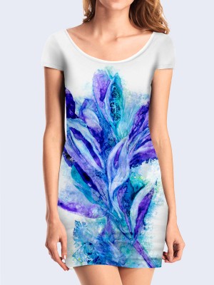 3D платье Голубой цветок