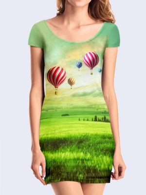 3D платье Воздушные шары над полем