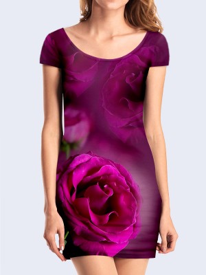 3D платье Сиреневая роза