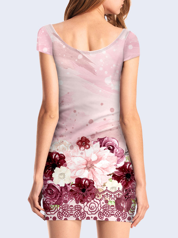 3D платье Нежный цветочный узор