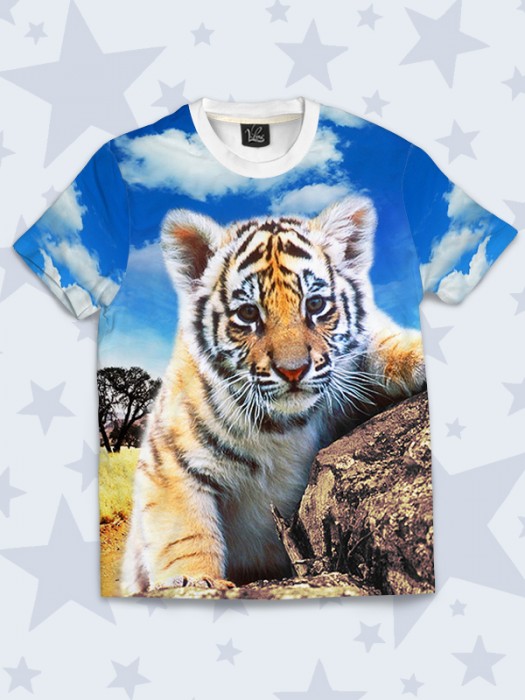 3D футболка Маленький тигр