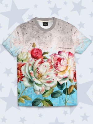 3D футболка Разноцветные розы