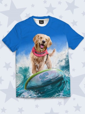 3D футболка Собака-сёрфер
