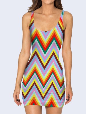3D платье Разноцветные зигзаги