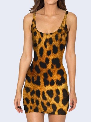 3D платье Мех леопарда