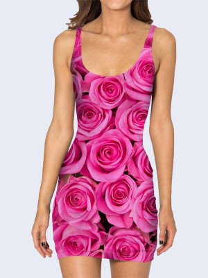 3D платье Ярко-розовые розы