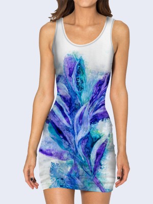 3D платье Сказочный синий цветок