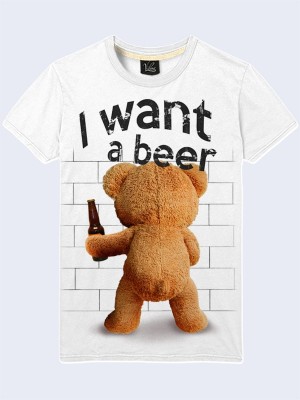 3D футболка Я хочу пиво