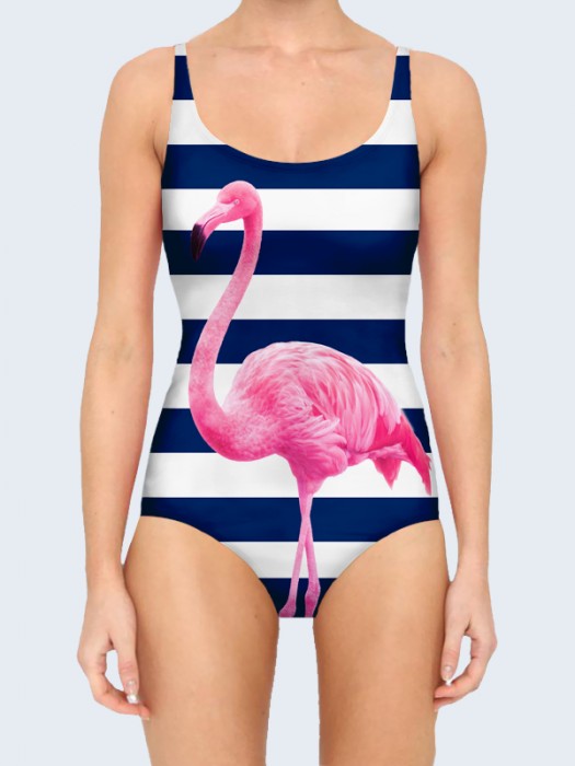 3D купальник Розовый фламинго