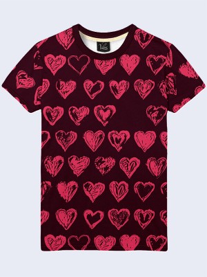 3D футболка Pink hearts 