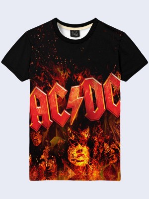 3D футболка AC/DC огонь