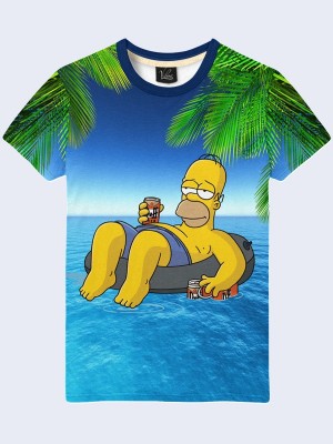 3D футболка Гомер в отпуске