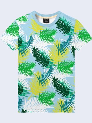 3D футболка Цветные пальмовые листья