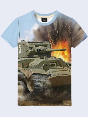 3D футболка Танк в бою