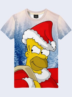 3D футболка Новогодний Гомер