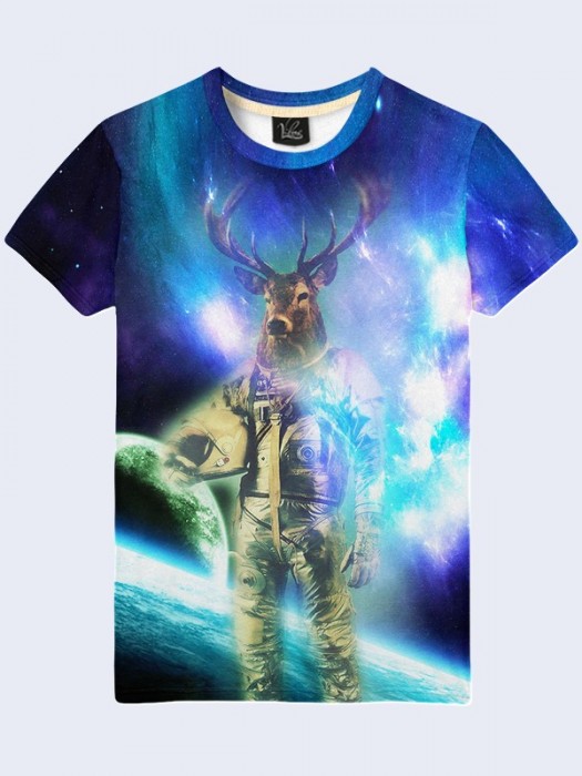 3D футболка Олень-космонавт