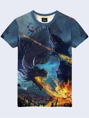 3D футболка Огненный дракон