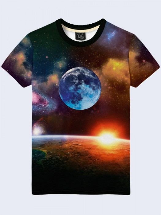 3D футболка Земля и Луна