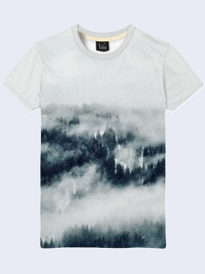3D футболка Лес в густом тумане