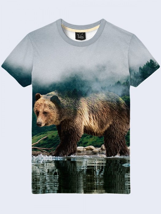 3D футболка Медведь в лесу