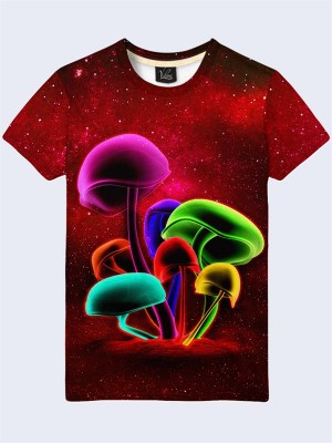 3D футболка Разноцветные грибы