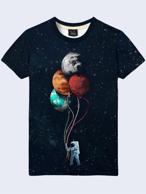 3D футболка Астронавт с шариками