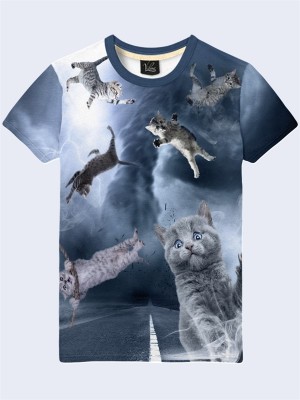 3D футболка Коты и ураган