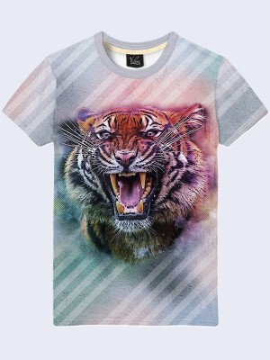 3D футболка Тигр и полоски