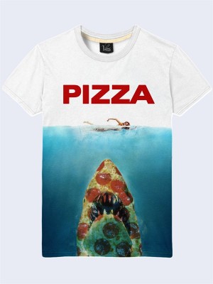 3D футболка Акула из пиццы