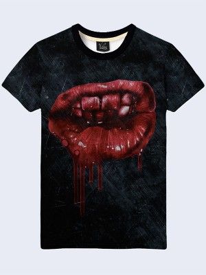 3D футболка Тёмно-красные губы