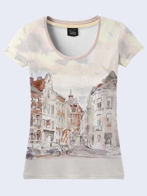 3D футболка Старинный город