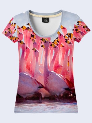 3D футболка Фламинго на берегу океана